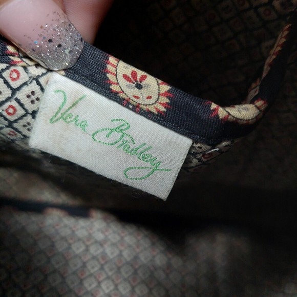 Vera Bradley Villager Tote Classic Black  Red Paisley Print Quilted Shoulder Bag - Picture 10 of 11